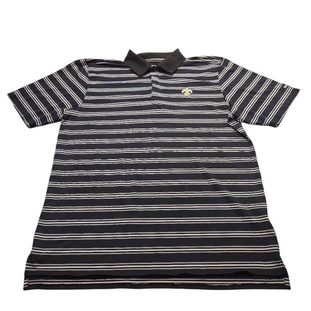 NFL New Orleans Saints stripped Polo shirt L